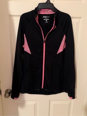 Fox Women's Black & Pink Full-Zip Bomber Jacket